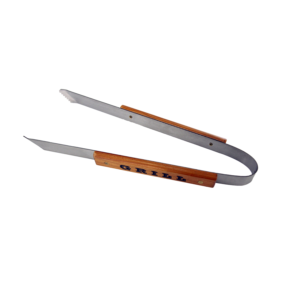 Pinza per barbecue con manico in legno