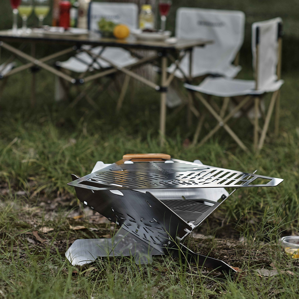 Griglia per barbecue pieghevole portatile da esterno